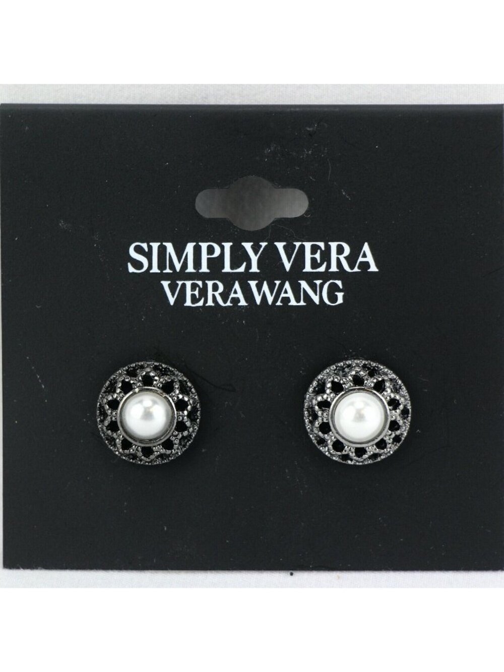 Simply Vera by Vera Wang Earrings Dark Silver Tone Faux Pearl Stud Earrings